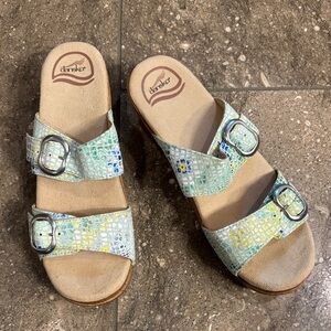 Dansko Women's Blue and Green Sandals, 38